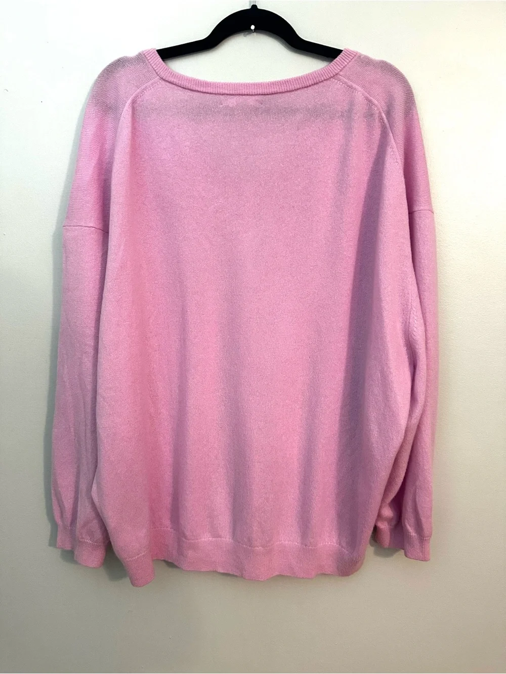 J.Crew Cashmere Relaxed V-Neck Sweater in Pink Size XXL